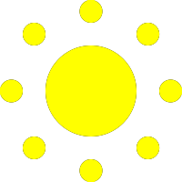 circle dots sun logo